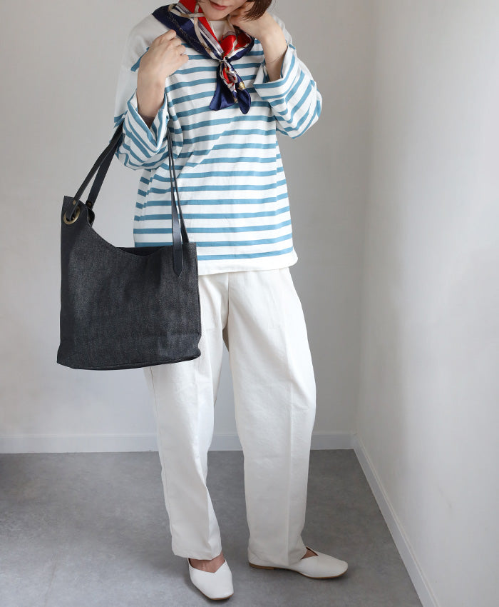 ulazan alter Asymmetric Denim Tote Bag Black Denim Women's Men's [U0209-DEN] 