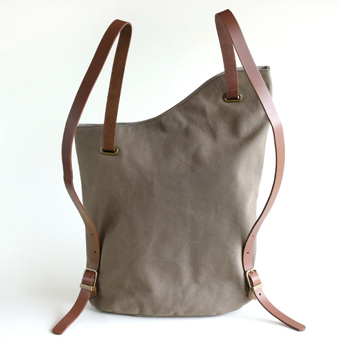 ulazan alter Asymmetric Water Repellent Canvas Backpack Ash Gray Women's Men's [U0210-ASGY] 