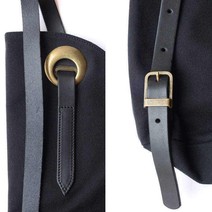 ulazan alter Asymmetric Water Repellent Canvas Backpack Black Women's Men's [U0210-BK] 