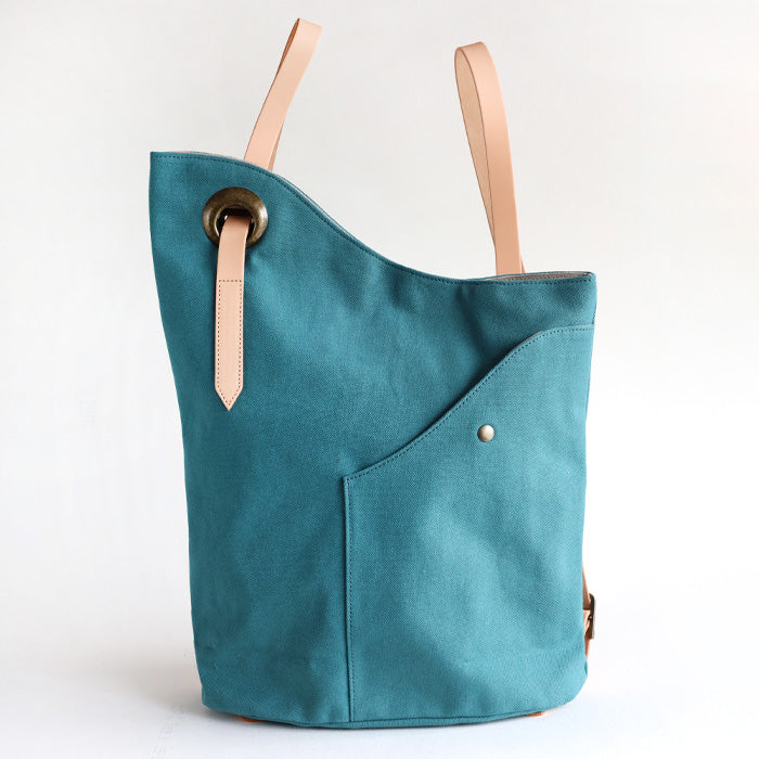 ulazan alter Asymmetric Water Repellent Canvas Backpack Coral Blue Women's Men's [U0210-CBL] 