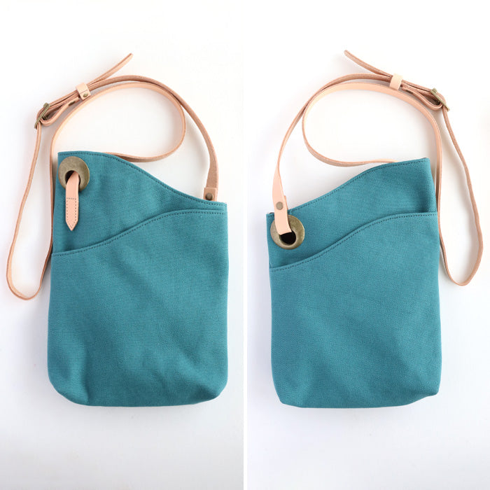 ulazan(ウラザン) alter(アルテ) アシンメトリー 撥水キャンバス ポシェット コーラルブルー レディース メンズ [U0211-CBL]