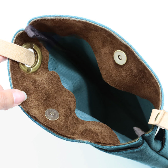 ulazan(ウラザン) alter(アルテ) アシンメトリー 撥水キャンバス ポシェット コーラルブルー レディース メンズ [U0211-CBL]