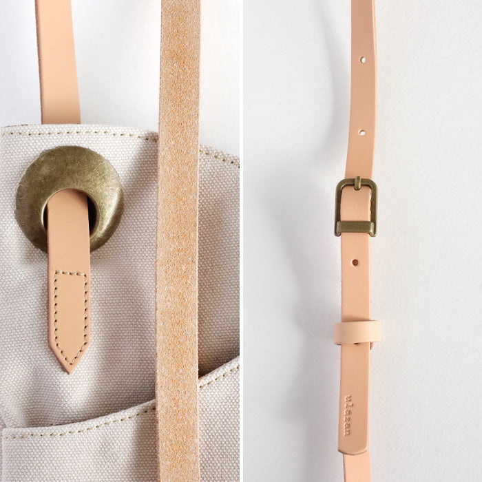 ulazan alter Asymmetric Water Repellent Canvas Pochette Ivory Women's Men's [U0211-IV] 