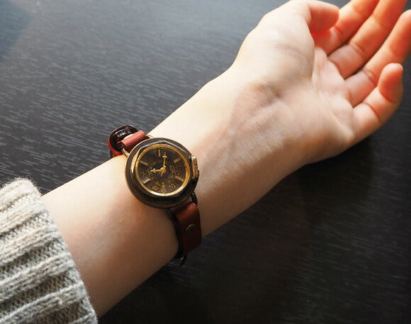 【文字盤の木製パーツが選べます】vie（ヴィー） 手作り腕時計 “antique wood -アンティークウッド-” Sサイズ（レディース） [WB-007S]