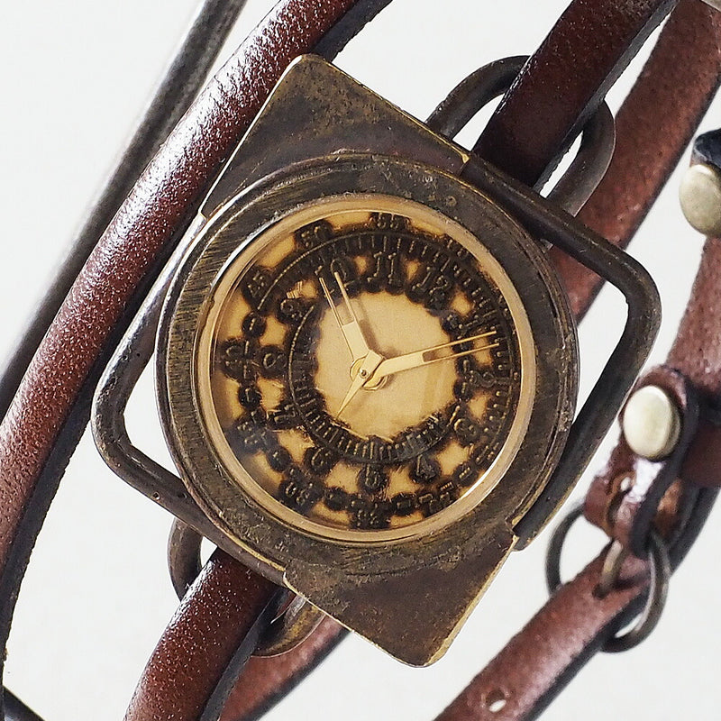 vie handmade watch “square antique” double belt ladies [WB-031-W-BELT] 