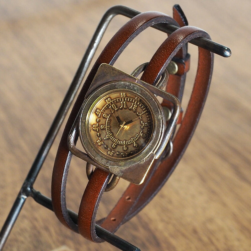 vie handmade watch “square antique” double belt ladies [WB-031-W-BELT] 