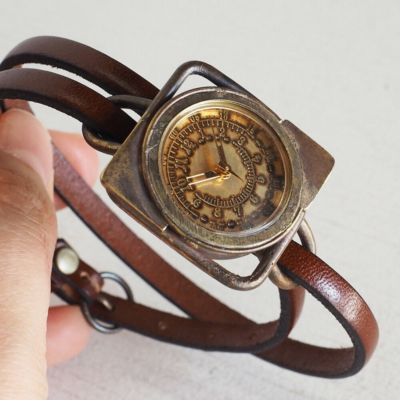 vie handmade watch “square antique” double belt ladies [WB-031-W-BELT] 