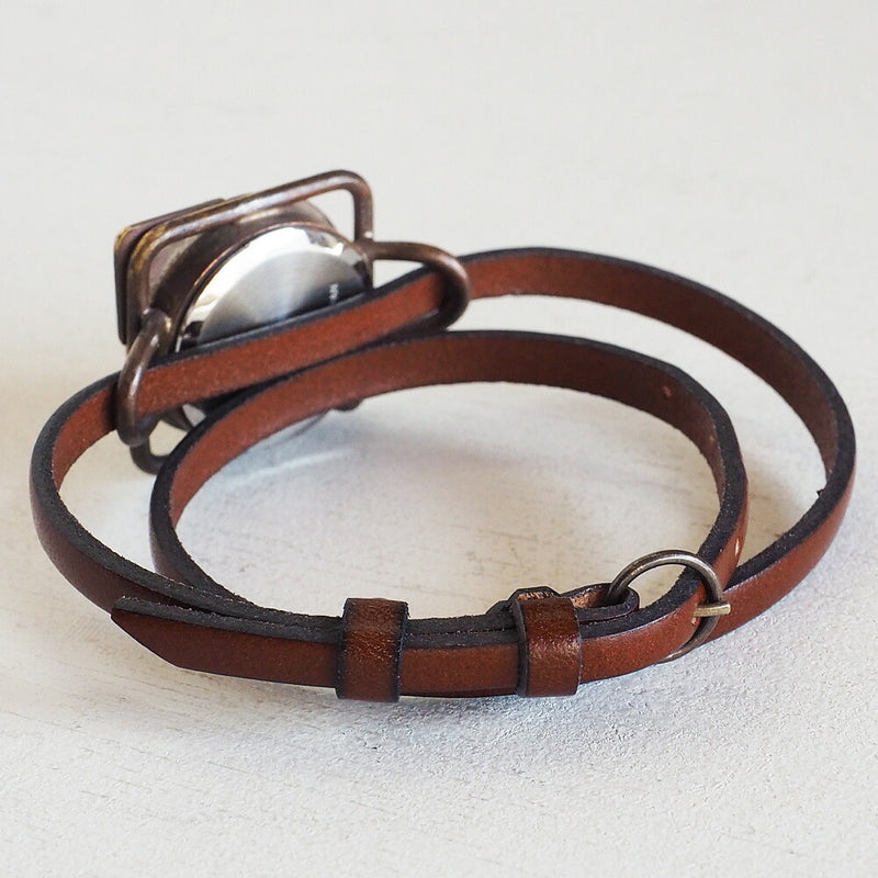 vie handmade watch “square antique” double belt ladies [WB-031-W-BELT] 