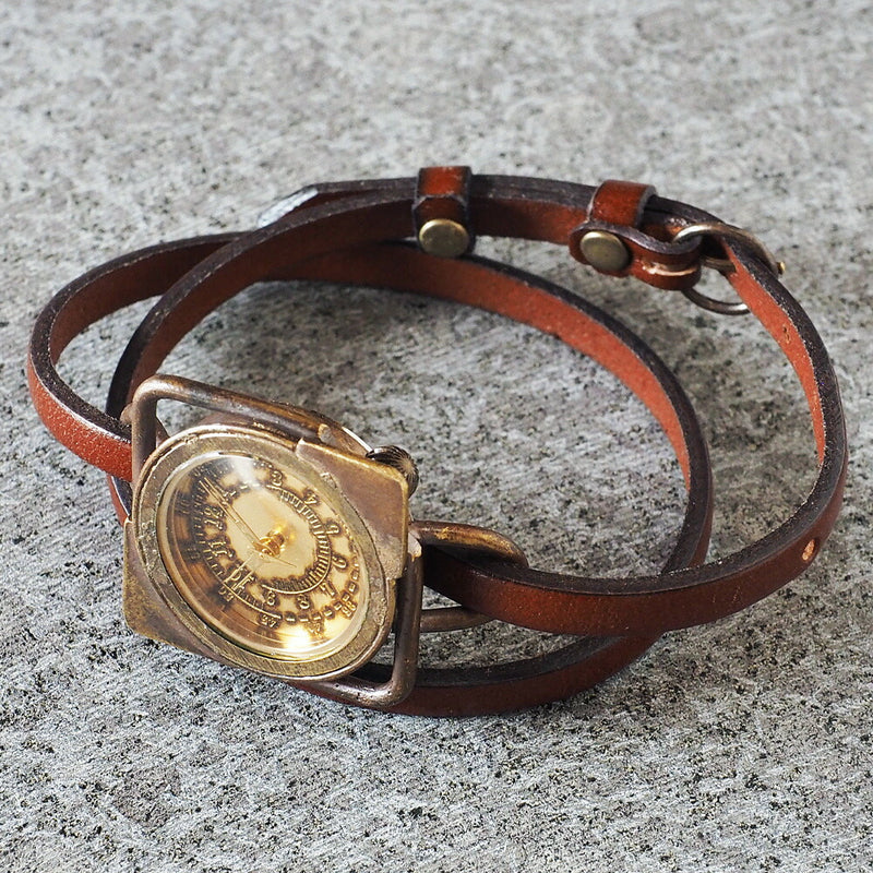 vie handmade watch “square antique” double belt ladies [WB-031-W-BELT] 