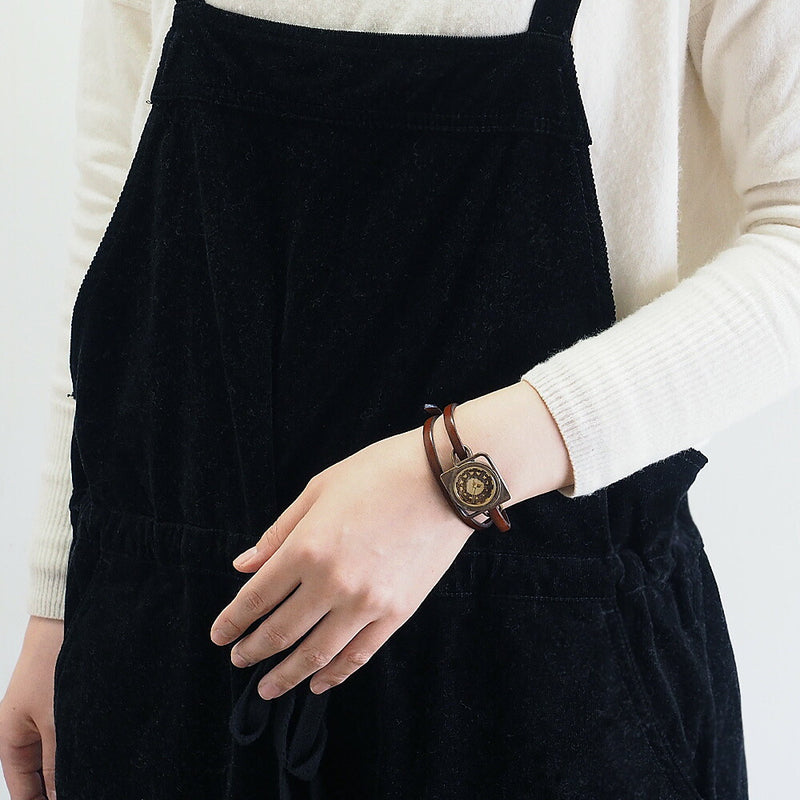 vie handmade watch “square antique” double belt ladies [WB-031-W-BELT] 