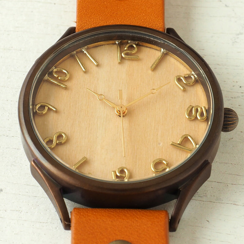 【文字盤の木製パーツが選べます】vie（ヴィー） 手作り腕時計 “simple wood -シンプルウッド-” XLサイズ [WB-045X]
