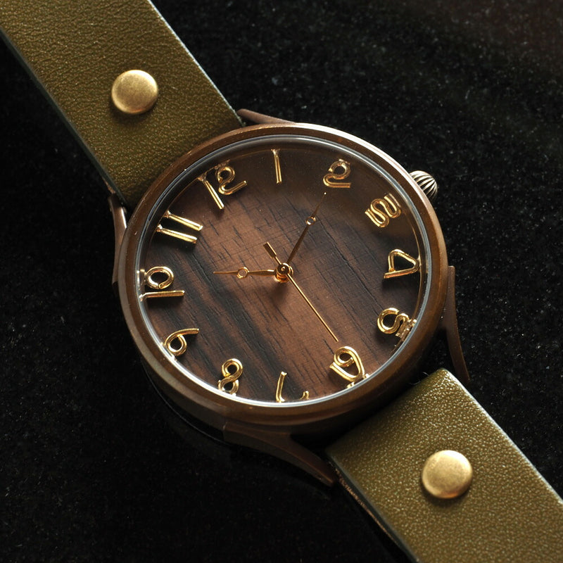 【文字盤の木製パーツが選べます】vie（ヴィー） 手作り腕時計 “simple wood -シンプルウッド-” XLサイズ [WB-045X]