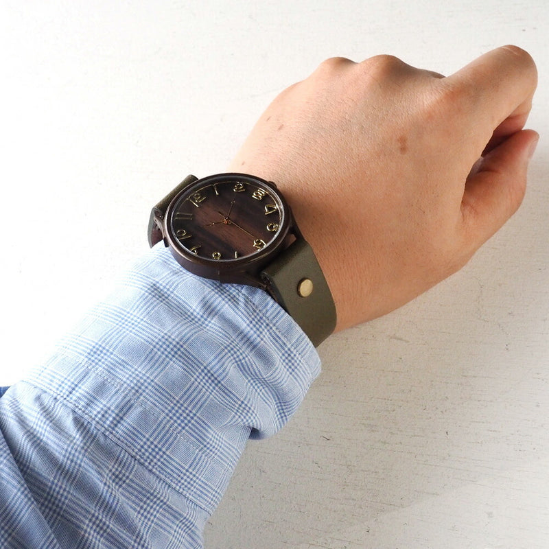 【文字盤の木製パーツが選べます】vie（ヴィー） 手作り腕時計 “simple wood -シンプルウッド-” XLサイズ [WB-045X]