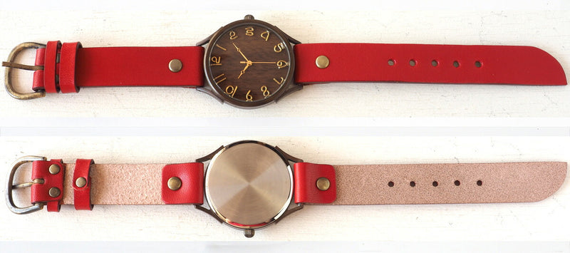 【文字盤の木製パーツが選べます】vie（ヴィー） 手作り腕時計 “simple wood -シンプルウッド-” XLサイズ [WB-045X]