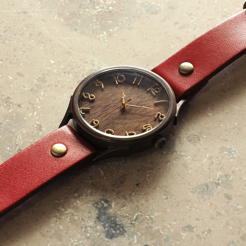 【文字盤の木製パーツが選べます】vie（ヴィー） 手作り腕時計 “simple wood -シンプルウッド-” XLサイズ [WB-045X]