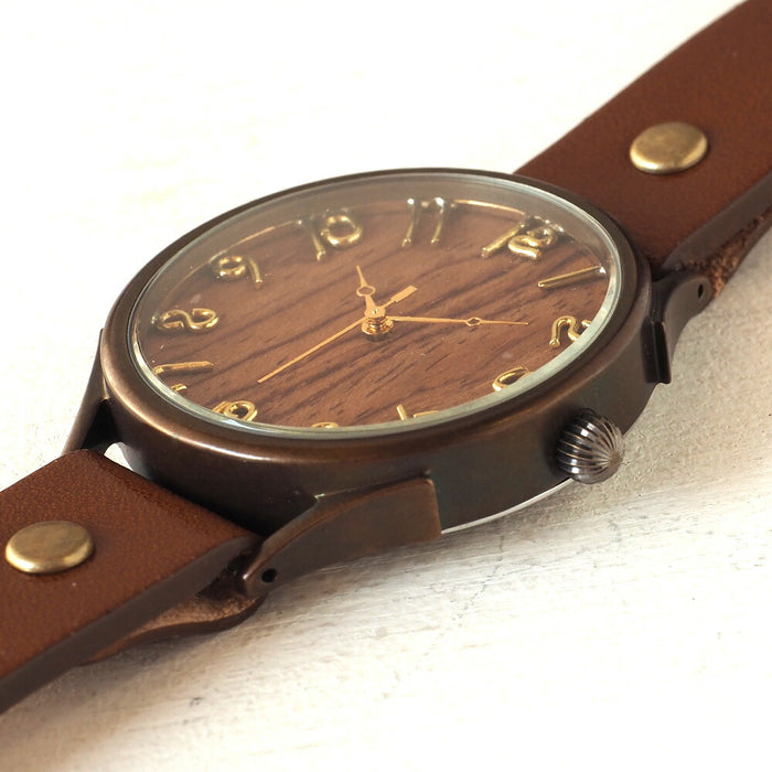 [You can choose wooden parts for the dial] vie handmade watch “simple wood” XL size [WB-045X] 