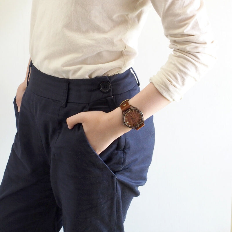 【文字盤の木製パーツが選べます】vie（ヴィー） 手作り腕時計 “simple wood -シンプルウッド-” XLサイズ [WB-045X]