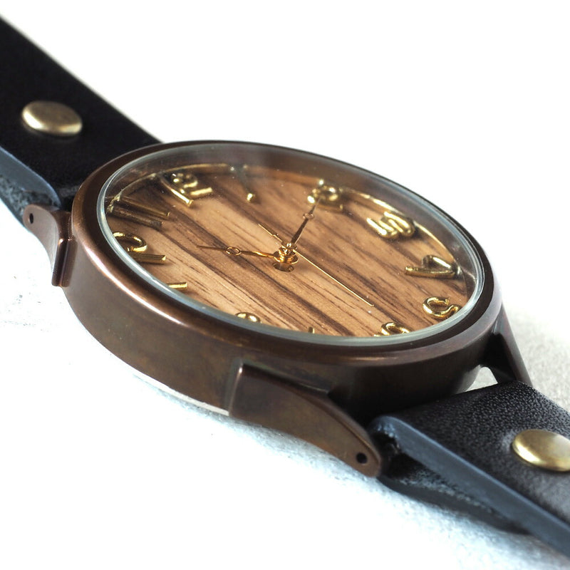 【文字盤の木製パーツが選べます】vie（ヴィー） 手作り腕時計 “simple wood -シンプルウッド-” XLサイズ [WB-045X]
