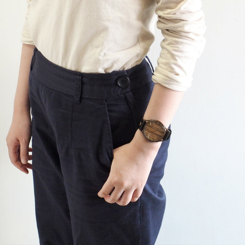 【文字盤の木製パーツが選べます】vie（ヴィー） 手作り腕時計 “simple wood -シンプルウッド-” XLサイズ [WB-045X]