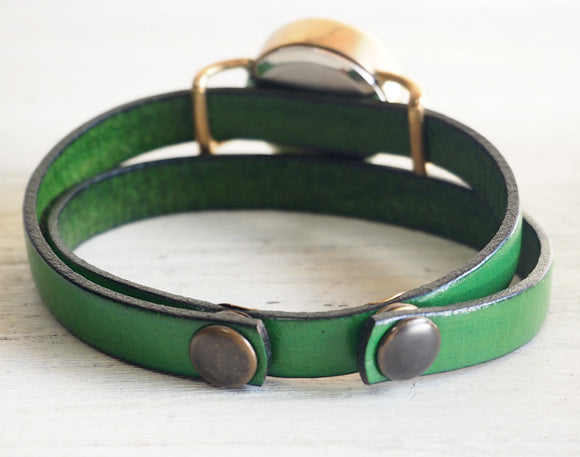 【文字盤の木製パーツが選べます】vie（ヴィー） 手作り腕時計 “collon wood -コロン ウッド-” 2重ベルト レディース [WB-051-W-BELT]