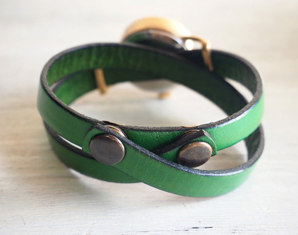 【文字盤の木製パーツが選べます】vie（ヴィー） 手作り腕時計 “collon wood -コロン ウッド-” 2重ベルト レディース [WB-051-W-BELT]