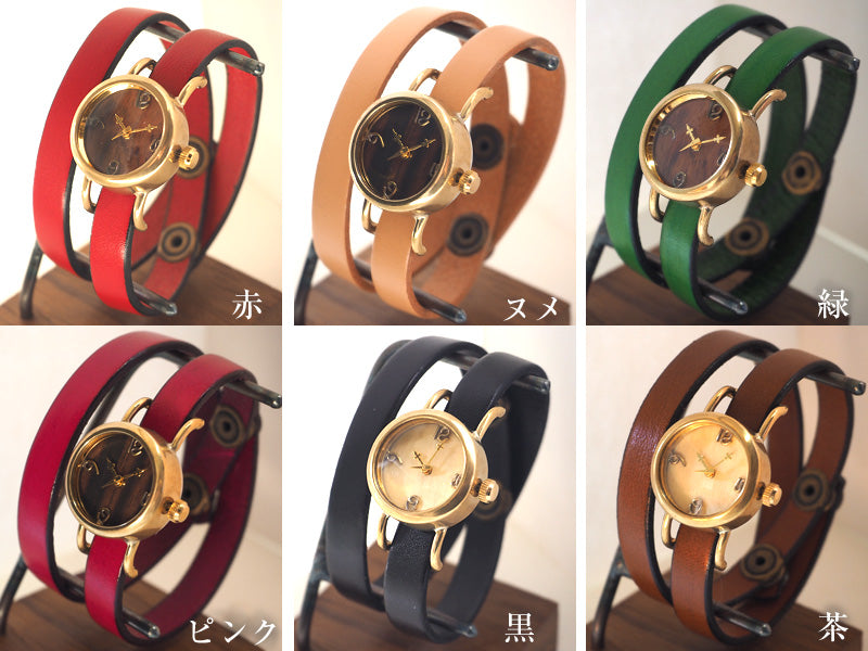 [You can choose wooden parts for the dial] vie handmade watch “collon wood” double belt ladies [WB-051-W-BELT] 