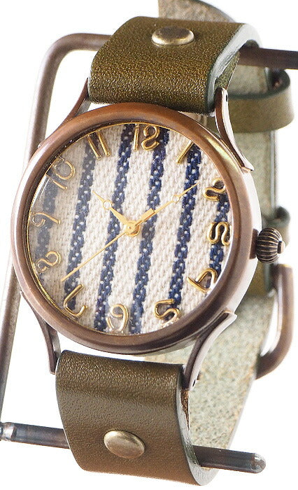 vie（ヴィー） 手作り腕時計 “DENIM STRIPE -デニムストライプ-”Lサイズ [WB-062L]