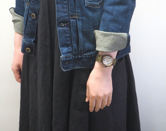 vie（ヴィー） 手作り腕時計 “DENIM STRIPE -デニムストライプ-”Lサイズ [WB-062L]