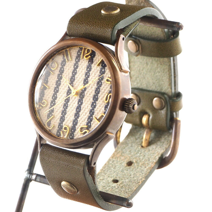 vie（ヴィー） 手作り腕時計 “DENIM STRIPE -デニムストライプ-”Lサイズ [WB-062L]