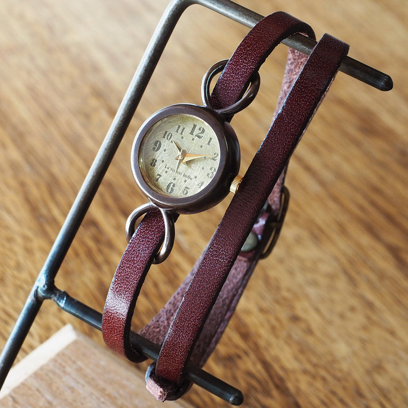 vie handmade watch "collon brass" double belt ladies [WB-066-W-BELT] 