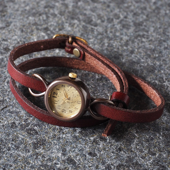 vie handmade watch "collon brass" double belt ladies [WB-066-W-BELT] 
