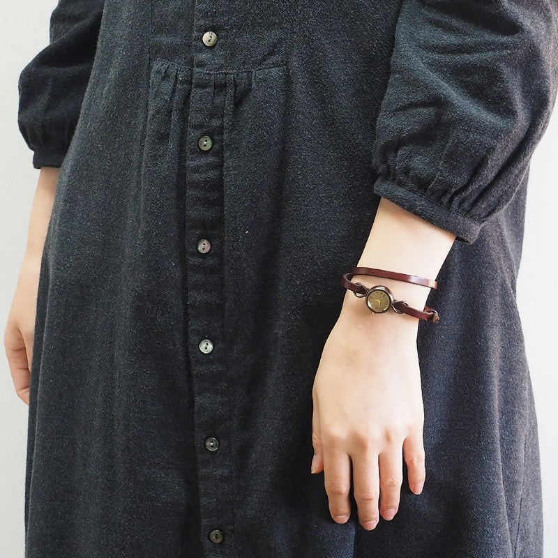 vie handmade watch "collon brass" double belt ladies [WB-066-W-BELT] 