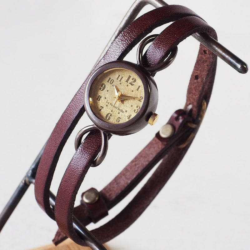 vie handmade watch "collon brass" double belt ladies [WB-066-W-BELT] 