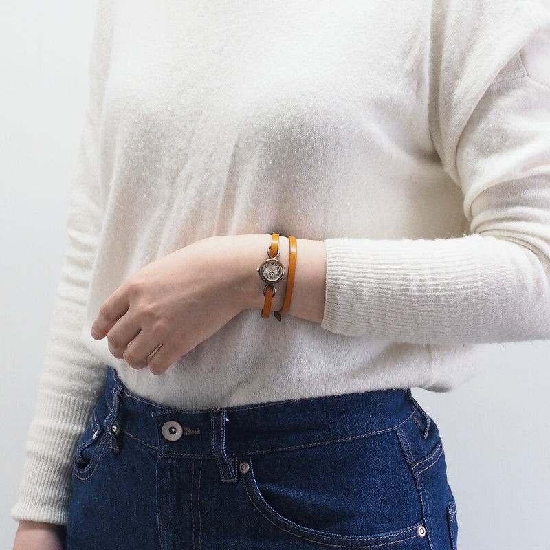 vie（ヴィー） 手作り腕時計 “cheerfully -チアフリー-” 2重ベルト レディース [WB-067-W-BELT]