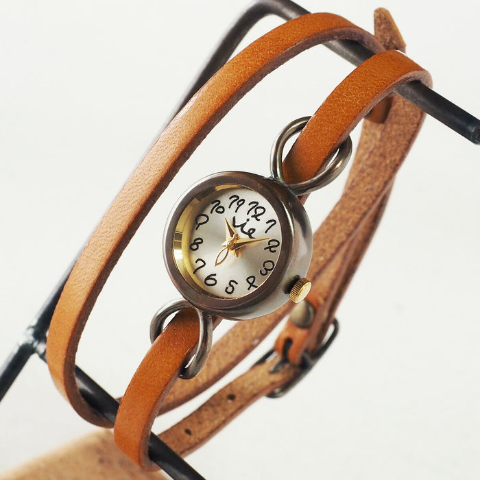 vie（ヴィー） 手作り腕時計 “cheerfully -チアフリー-” 2重ベルト レディース [WB-067-W-BELT]