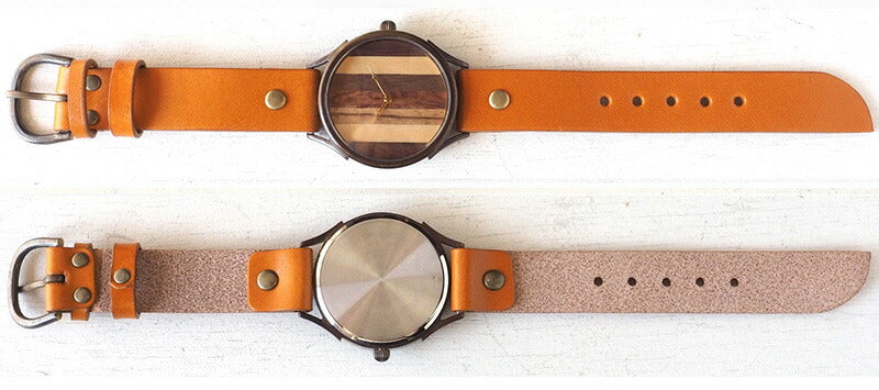 【錶盤擺放位置留給藝術家】vie 手工表“簡約木紋”鑲木錶盤條紋XL尺寸【WB-081X】 