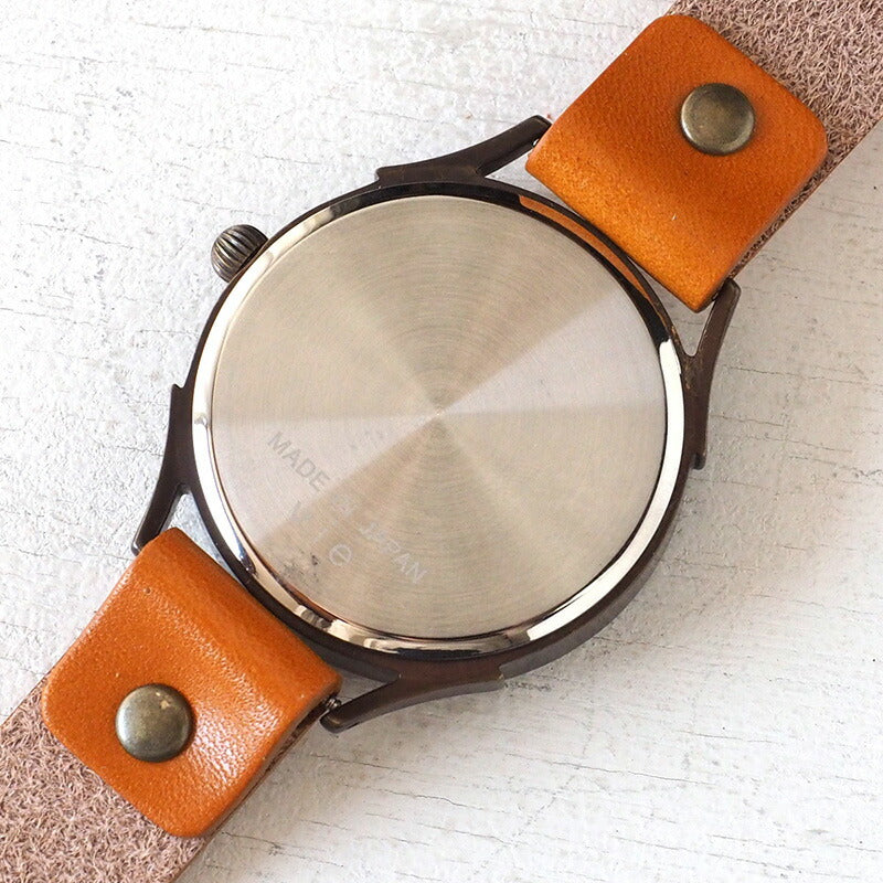 【文字盤の配置は作家におまかせ】vie（ヴィー） 手作り腕時計 “simple wood” 寄せ木文字盤 ストライプ XLサイズ [WB-081X]