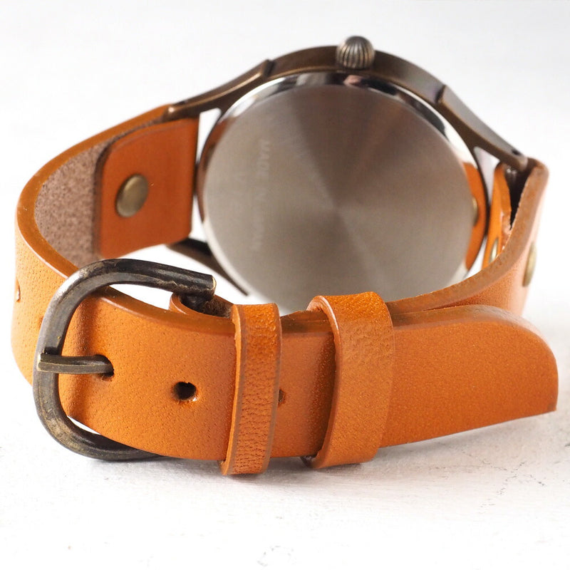 [Leave the placement of the dial to the artist] vie handmade watch “simple wood” parquet dial random stripe XL size [WB-082X] 