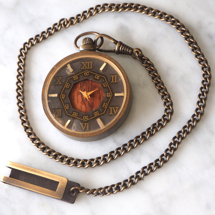vie handmade pocket watch “antique wood” [WB-084] 