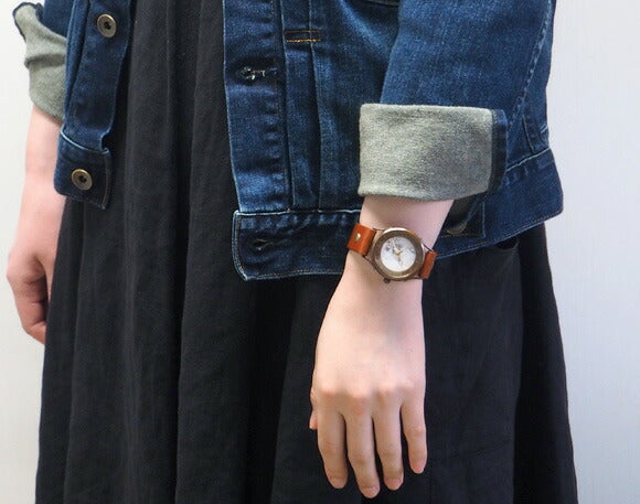 【2色から選べます】vie（ヴィー） 手作り腕時計 メイドインジャパン シリーズ 西陣織文字盤 桜 Lサイズ [WJ-002L]