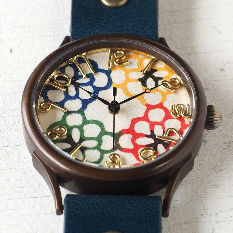 vie handmade watch “Watch” Japanese paper dial flower 4 colors L size [WJ-004L-H4] 