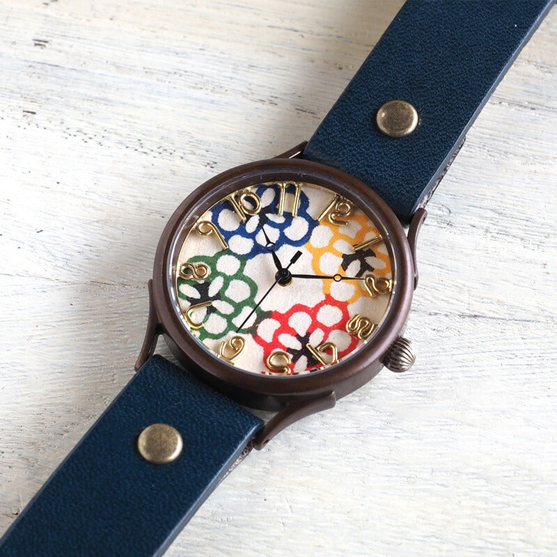 vie handmade watch “Watch” Japanese paper dial flower 4 colors L size [WJ-004L-H4] 