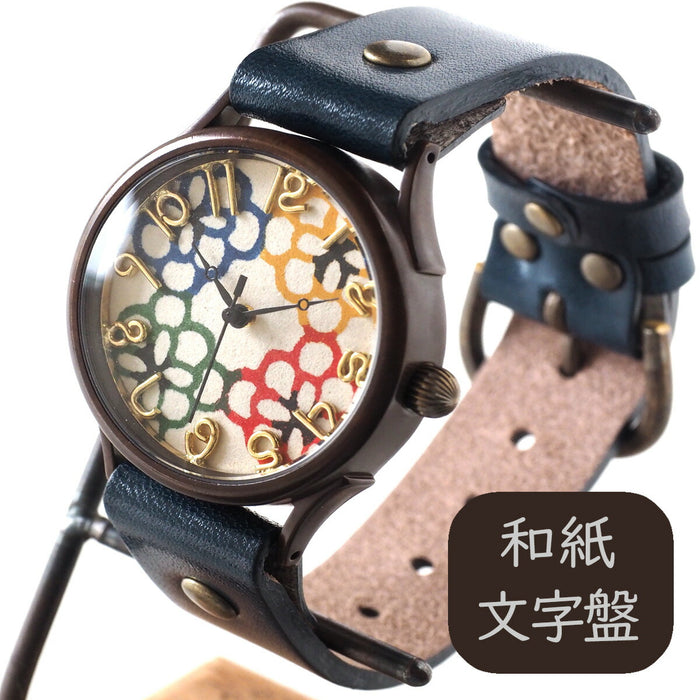 vie 手工手錶“手錶”日本紙錶盤花朵 4 色 L 尺寸 [WJ-004L-H4] 
