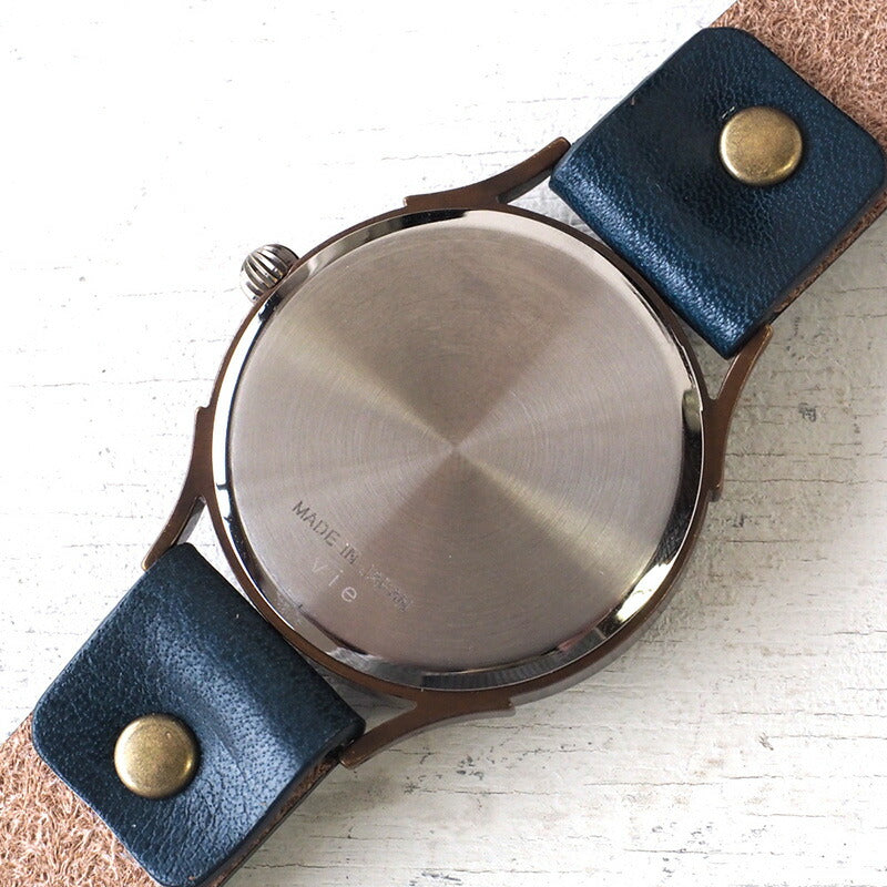 vie（ヴィー） 手作り腕時計 “和tch” 和紙文字盤 数珠 ネイビー Lサイズ [WJ-004L-NV]