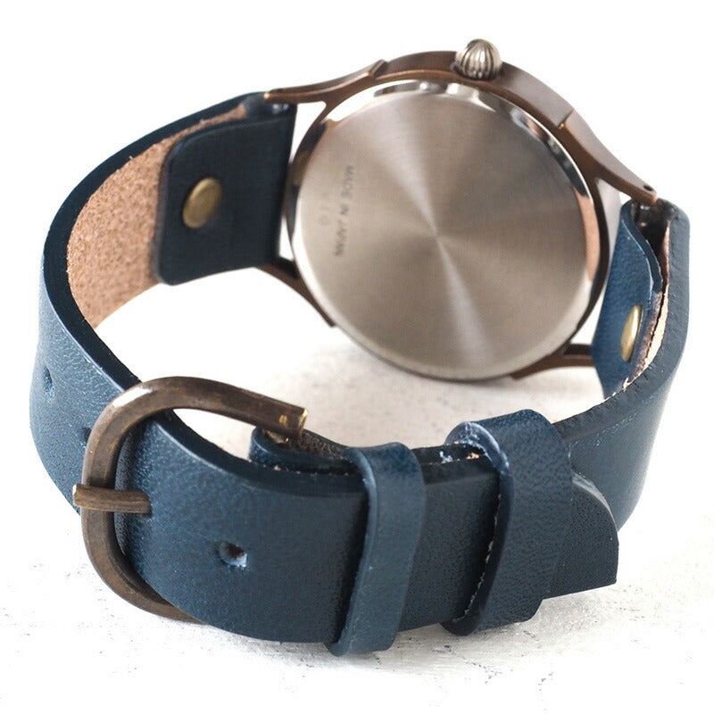 vie（ヴィー） 手作り腕時計 “和tch” 和紙文字盤 数珠 ネイビー Lサイズ [WJ-004L-NV]