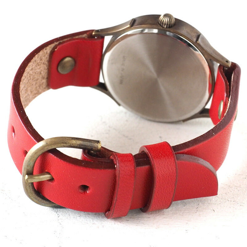 vie handmade watch “Watch” Japanese paper dial plum red L size [WJ-004L-RD] 