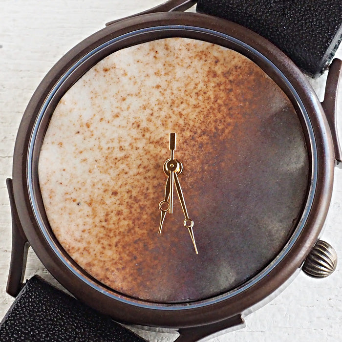 vie handmade watch Shigaraki ware dial brown XL size [WJ-010X-BR] 