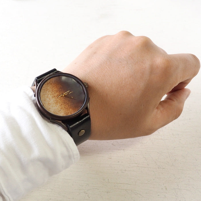 vie handmade watch Shigaraki ware dial brown XL size [WJ-010X-BR] 
