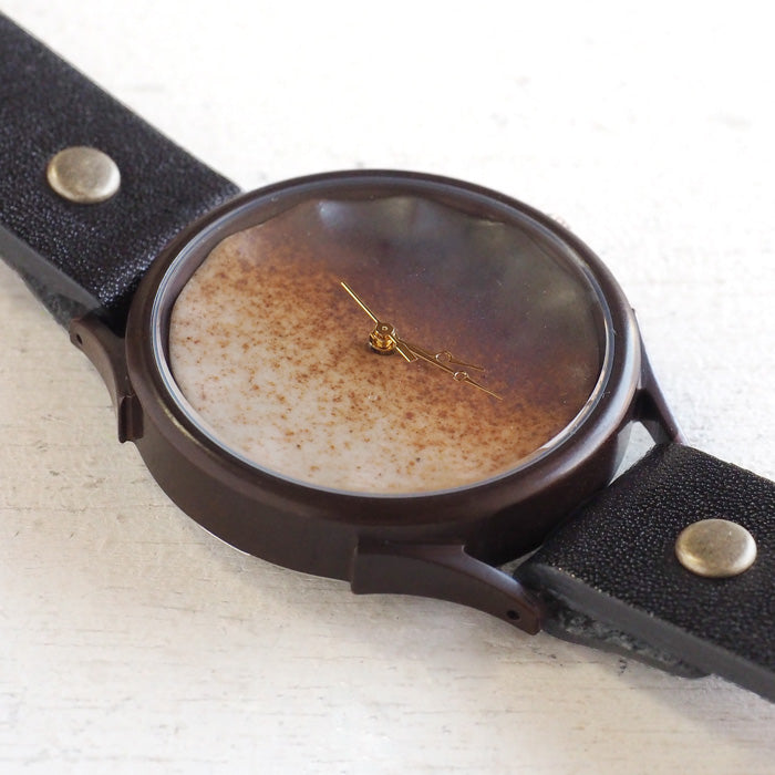 vie 手工手錶信樂燒錶盤棕色 XL 尺寸 [WJ-010X-BR] 