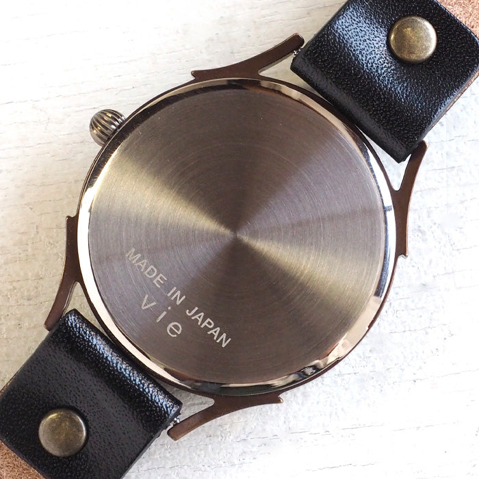 vie handmade watch Shigaraki ware dial brown XL size [WJ-010X-BR] 